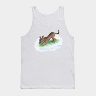 自己玩滑雪的狗dog skiing Tank Top